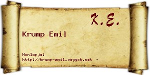 Krump Emil névjegykártya